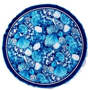 Blue Seashell Pattern Round towel